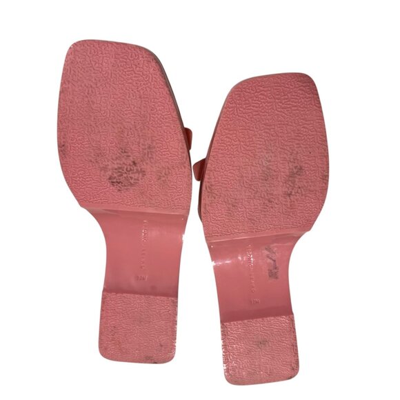 Veronica Beard Davina Jelly Slides Sandals Dragon‎ Fruit Pink Buckle Detail Size - Picture 6 of 6